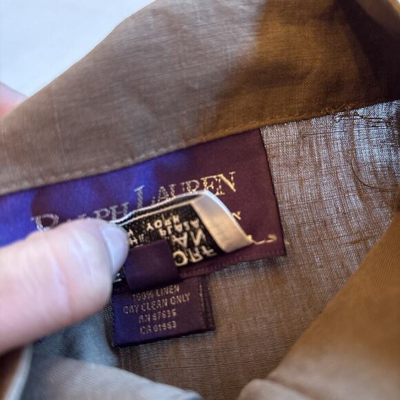 Vintage Ralph Lauren Purple Label Field Jacket 1994 Runway Linen 12 Safari Army - Picture 7 of 12